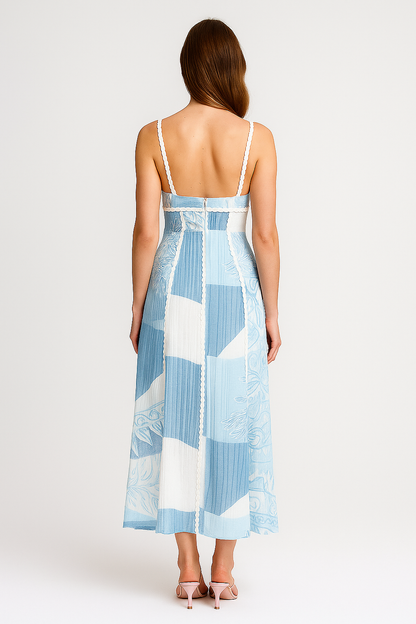 Schulterfreies Maxikleid mit Blumenmuster für Frauen